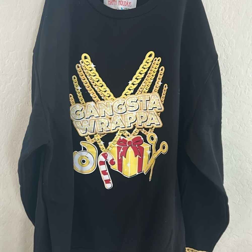 Happy Holidays Gangsta Wrappa Ugly Christmas Sweater